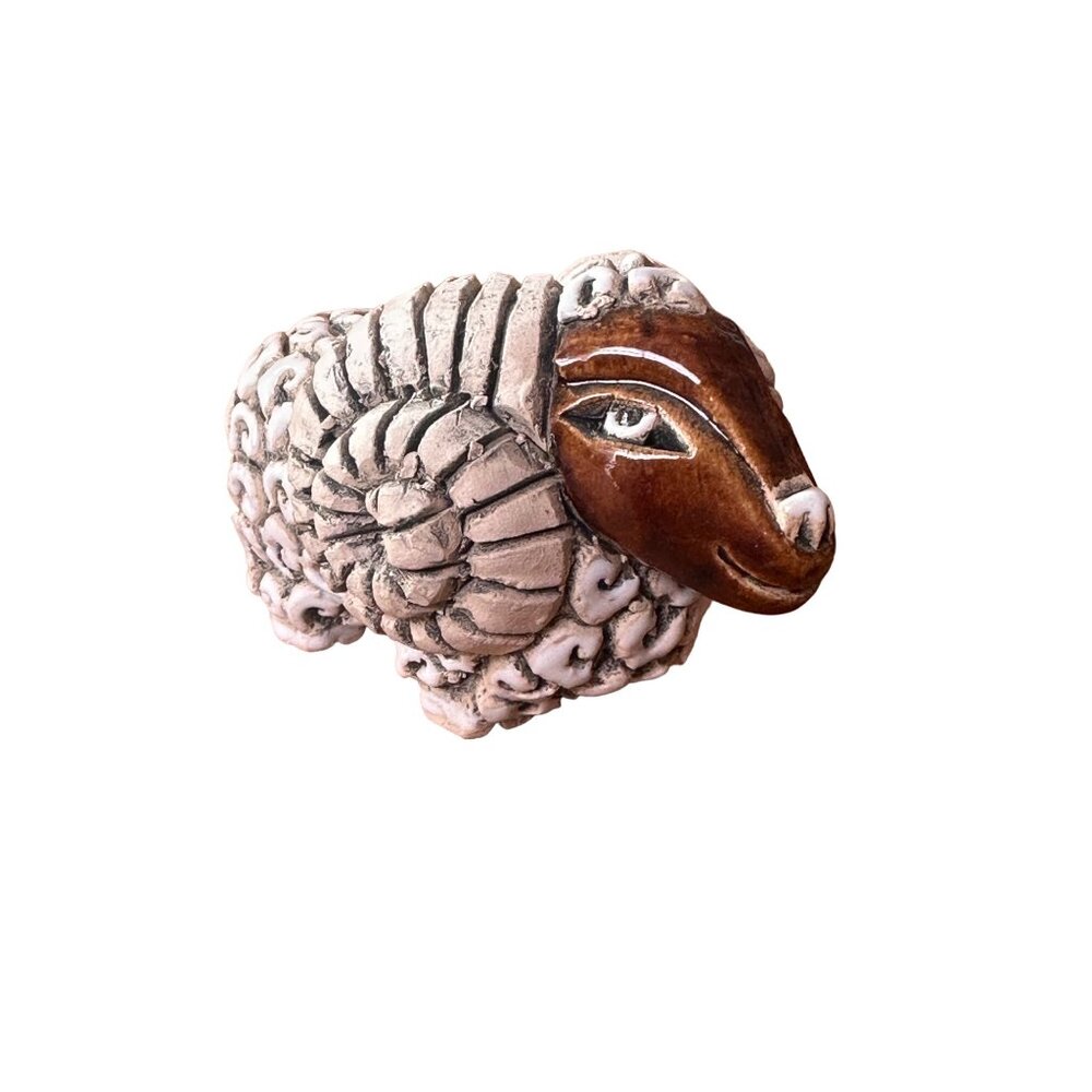 Artesiana Rinconada Ram Horn Goat Sheep Signed‎ Vintage